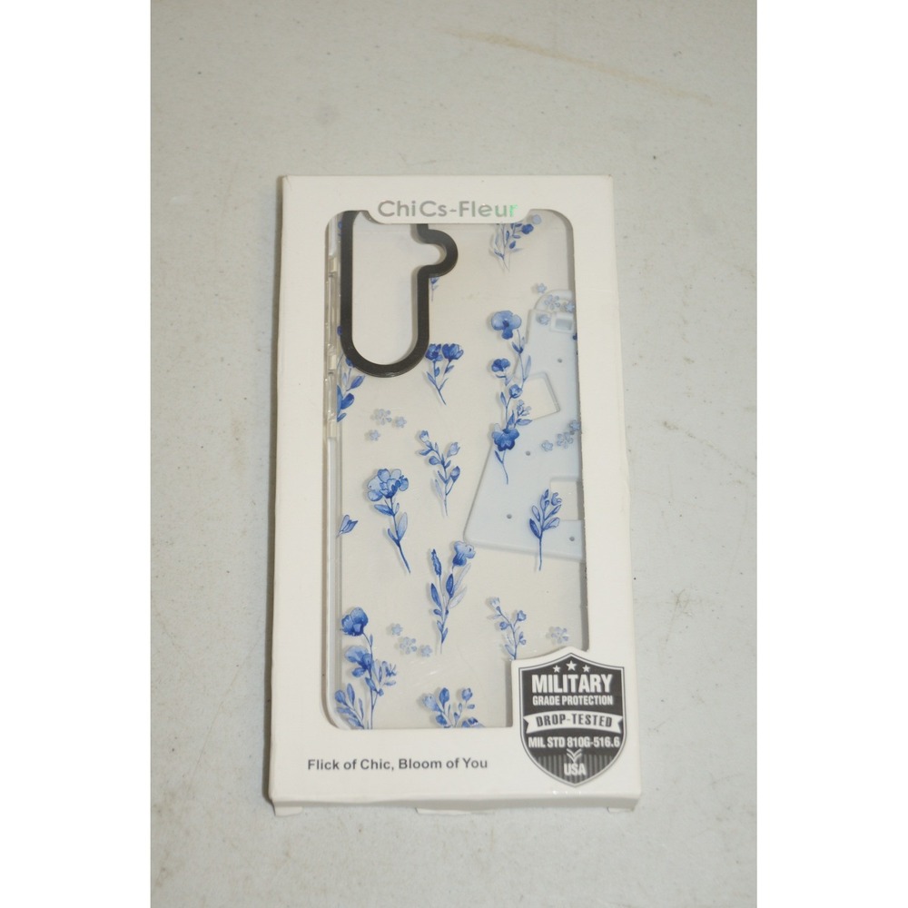ChiCs-Fleur Samsung Galaxy S24 FE Case Blue Floral Lunelle Military Drop Tested